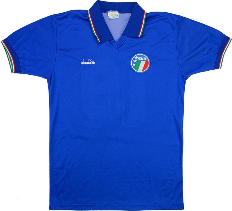 Camiseta Italia Primera equipación Retro 1990 Azul